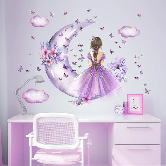 Décoration Murale - PrincesseSticker™ - Lune Mauve - Ma boutique