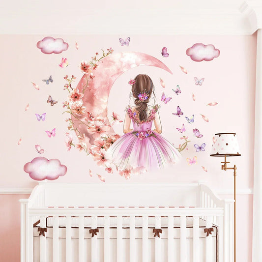 Décoration Murale - PrincesseSticker™ - Lune Rose - Ma boutique